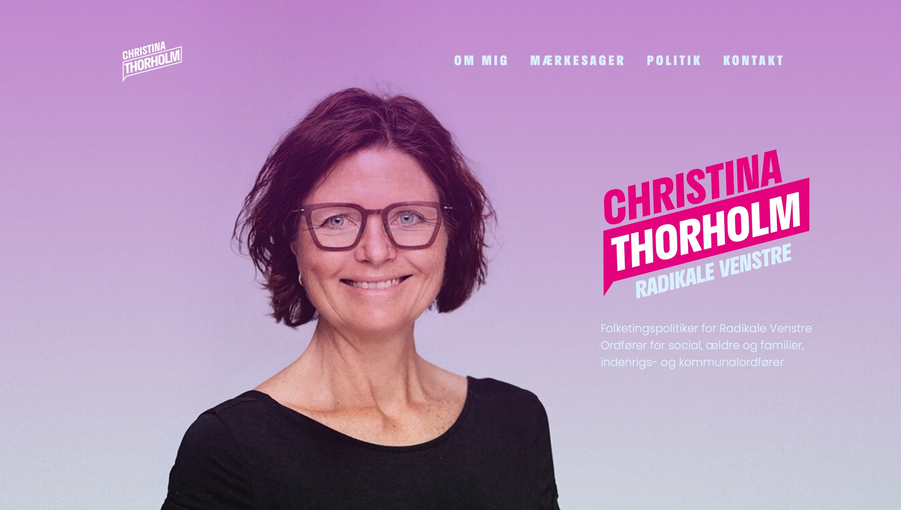 Campaign website design for Christina Thorholm