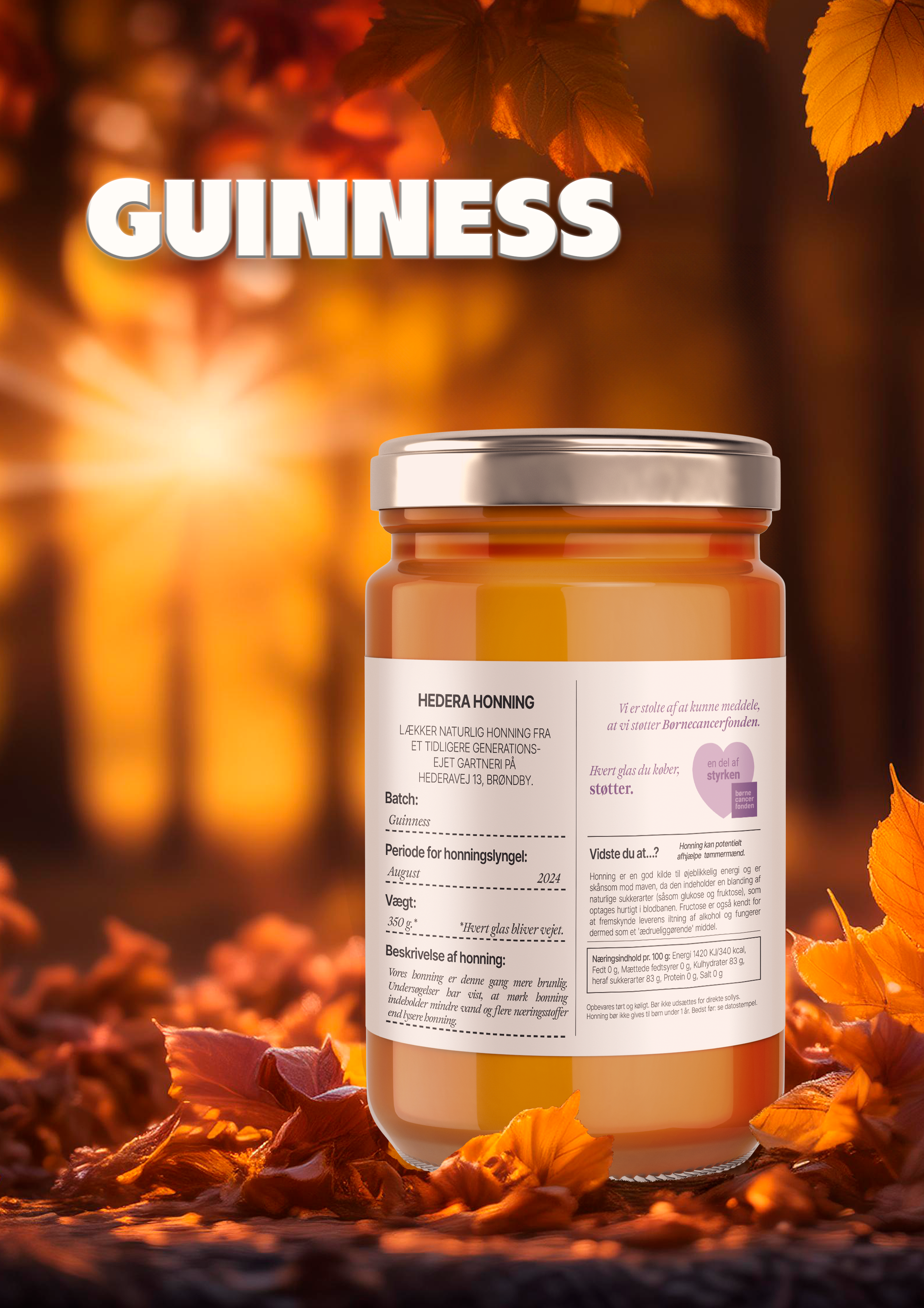 “Guinness” autumnal poster with bold type treatment